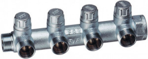 Коллектор запорный 1" - 4вых. - М24*19  3906С1 FAR